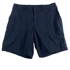 REI Co-Op Hiking shorts Women Sz 16 Black Elastic Waist Nylon Camping Active